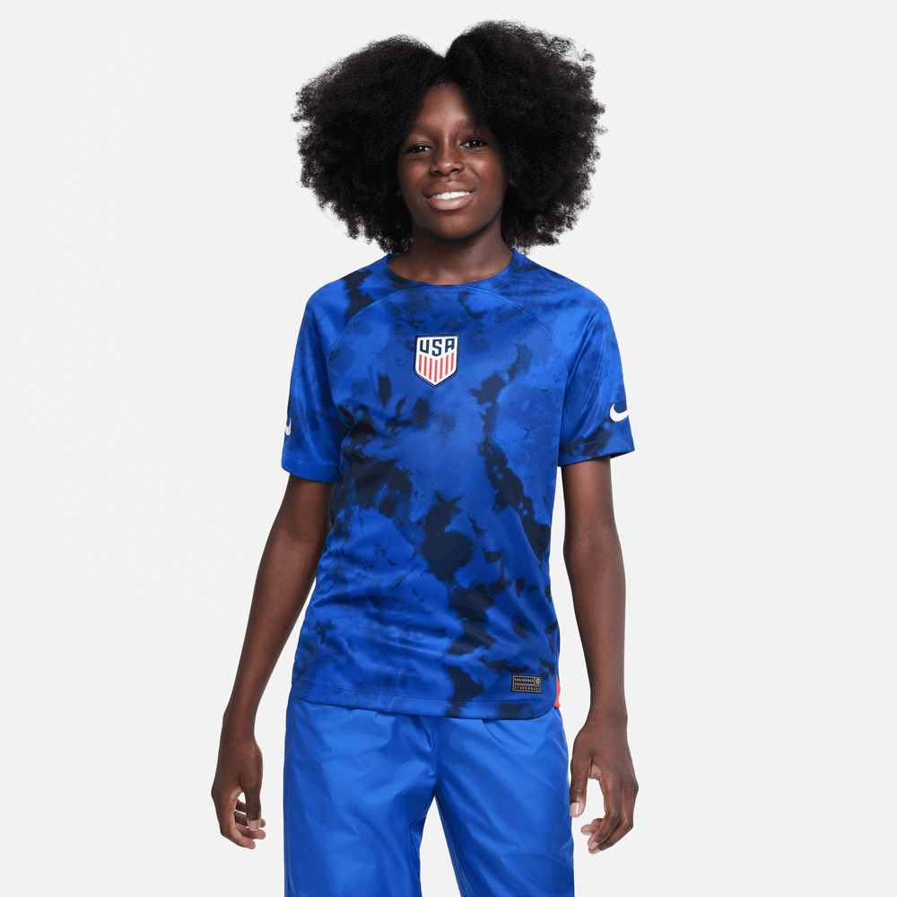 Nike, Maglia da trasferta della gioventù statunitense Nike 2022-23 Blu brillante