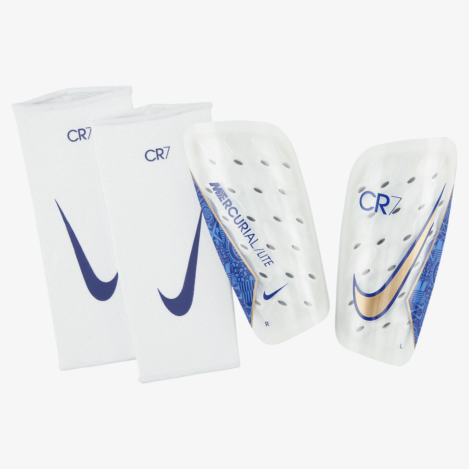 Nike, Parastinchi Nike Mercurial Lite CR7 - Bianco-Blu