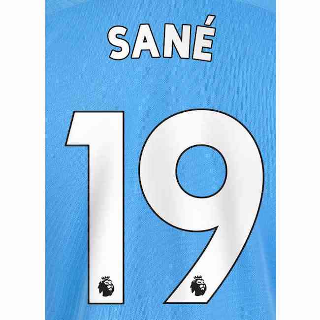 Uni Sport, Set nome maglia Man City 2019/20 Home Sane #19